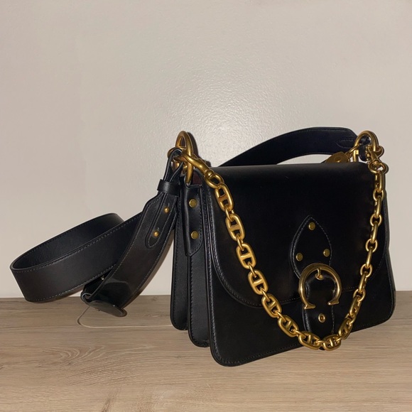 Coach Black Leather Shoulder Bag. - Picture 3 of 4